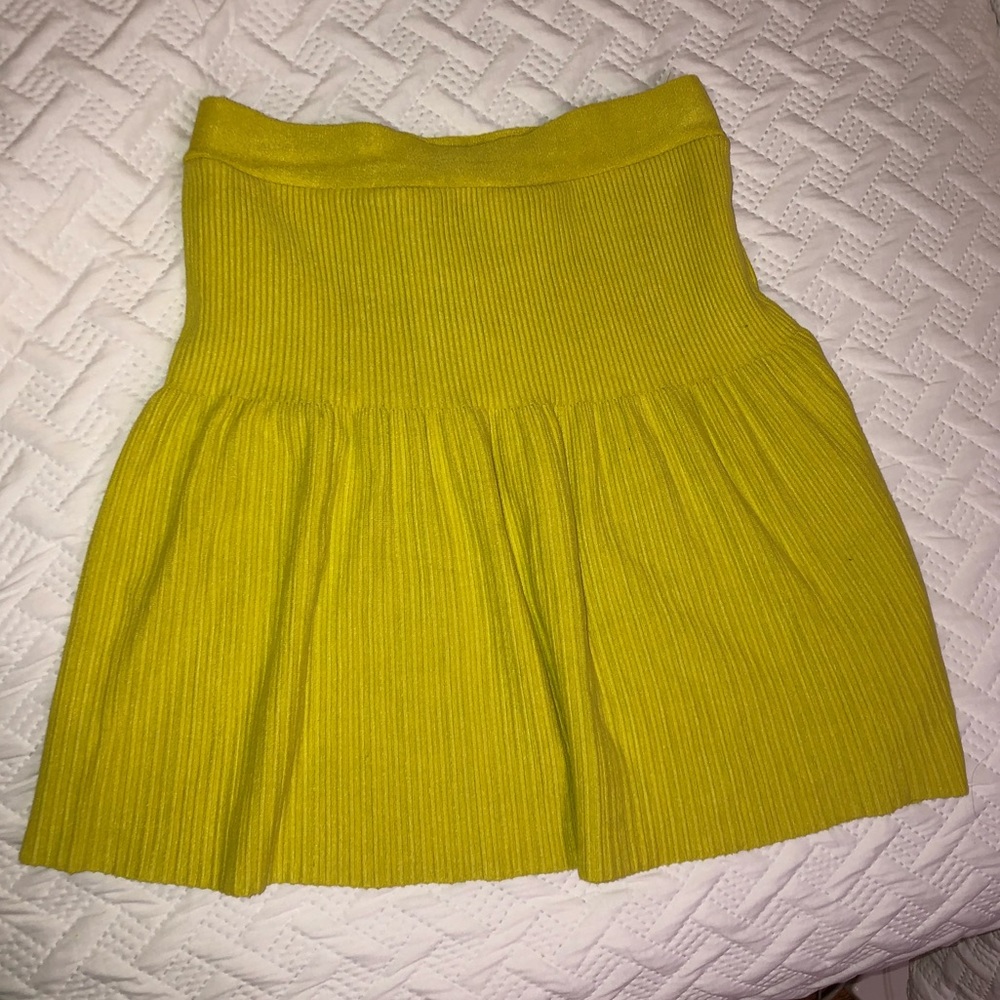 Zara Green smocked skater skirt (L)